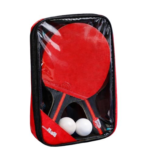 Set Ping Pong 2 Raquettes Et 2 Balles Avec Housse De Transport