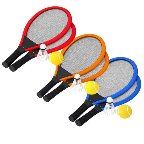 Set De Tennis Géant XL – 2 Raquettes 55 Cm, Volant Et Balle Souple, Couleurs Aléatoires, Jeu D’extér