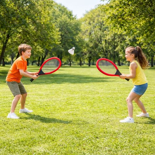 Set De Tennis Géant XL – 2 Raquettes 55 Cm, Volant Et Balle Souple, Couleurs Aléatoires, Jeu D’extér