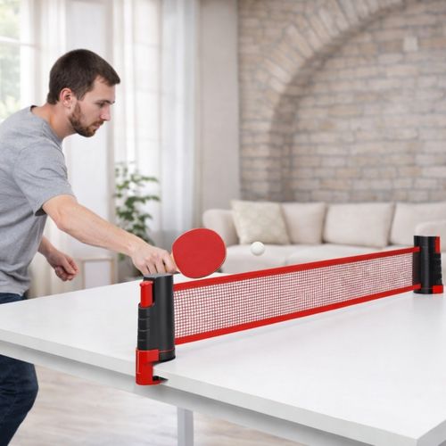 Filet De Tennis De Table Extensible Avec Housse – Réglable Jusqu'à 1,7 Mètres, Clips Universels 0,5