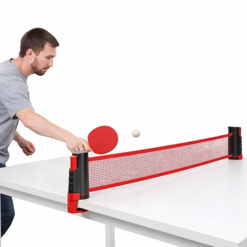 Filet De Tennis De Table Extensible Avec Housse – Réglable Jusqu'à 1,7 Mètres, Clips Universels 0,5