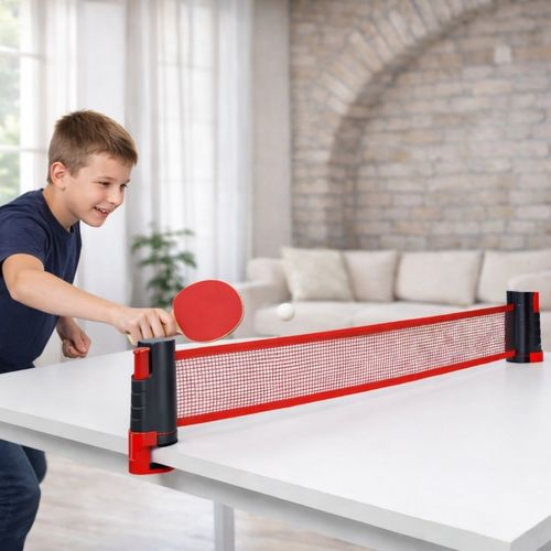 Filet De Tennis De Table Extensible Avec Housse – Réglable Jusqu'à 1,7 Mètres, Clips Universels 0,5