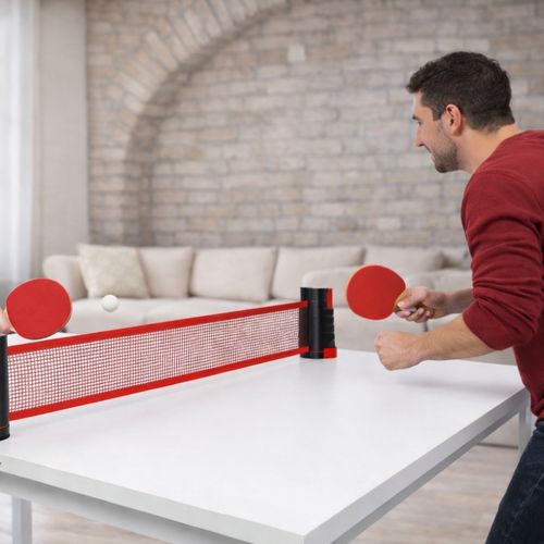Filet De Tennis De Table Extensible Avec Housse – Réglable Jusqu'à 1,7 Mètres, Clips Universels 0,5