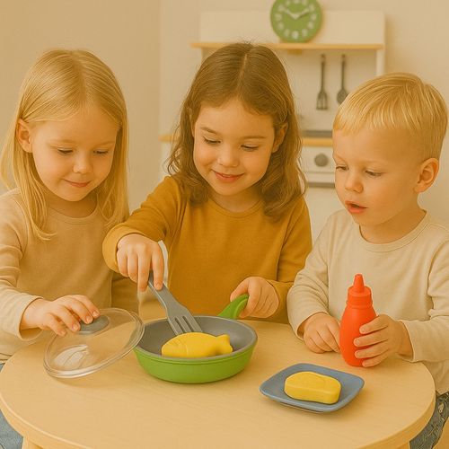 Jouet Poêle Sonore Et Lumineuse Avec Aliments Magiques, Changement De Couleur, Bruit De Cuisson, à P