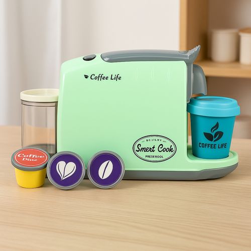 Cafetière Jouet Sonore Et Lumineuse Avec Tasse Magique, Changement De Couleur, Capsule Incluse, Dès