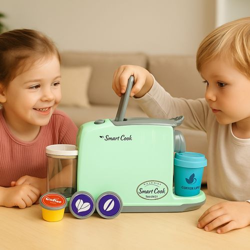 Cafetière Jouet Sonore Et Lumineuse Avec Tasse Magique, Changement De Couleur, Capsule Incluse, Dès