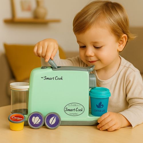 Cafetière Jouet Sonore Et Lumineuse Avec Tasse Magique, Changement De Couleur, Capsule Incluse, Dès