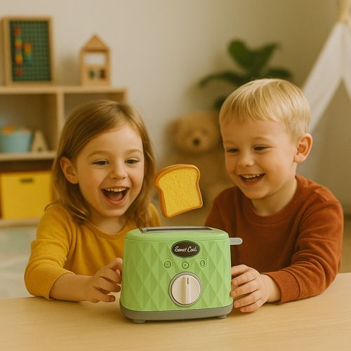 Jouet Grille-pain Sonore, Fonctionnel Comme Un Vrai, Avec 2 Toasts, à Piles, Dès 3 Ans