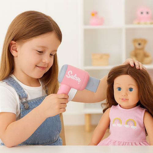 Coffret Coiffure Avec Sèche-cheveux Et Lisseur Sonore/lumineux, Accessoires Inclus, Fonctionne à Pil