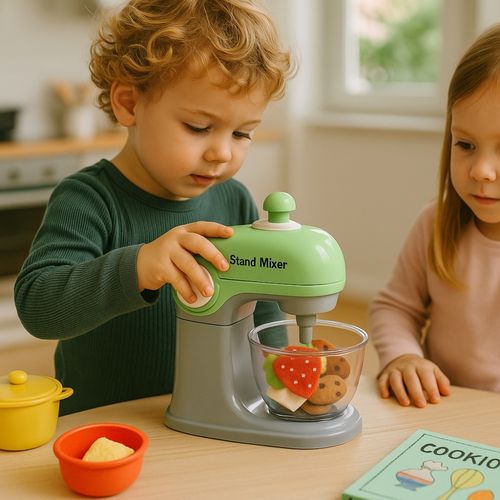 Jouet Robot Pâtissier Sonore, Fonctionnel Avec 3 Ustensiles, Tourne Réellement, à Piles, Dès 3 Ans