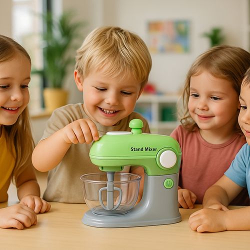 Jouet Robot Pâtissier Sonore, Fonctionnel Avec 3 Ustensiles, Tourne Réellement, à Piles, Dès 3 Ans