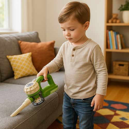 Aspirateur Jouet 3-en-1 Pour Enfant, Fonctionnel Et Sonore, Aspiration Réelle à Piles, Marche-arrêt,