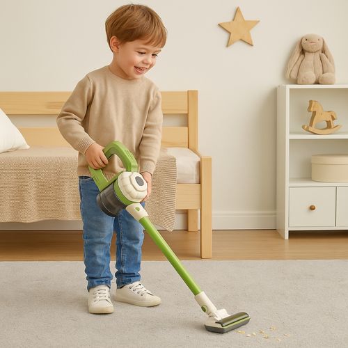 Aspirateur Jouet 3-en-1 Pour Enfant, Fonctionnel Et Sonore, Aspiration Réelle à Piles, Marche-arrêt,