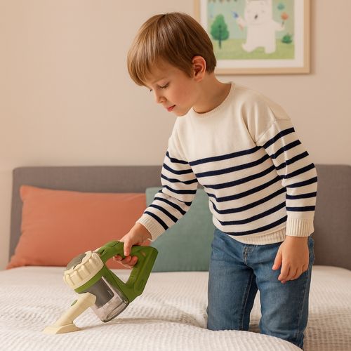 Aspirateur Jouet 3-en-1 Pour Enfant, Fonctionnel Et Sonore, Aspiration Réelle à Piles, Marche-arrêt,