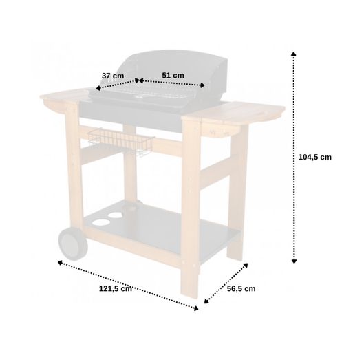 Barbecue Au Charbon + Chariot Bois, Senlis