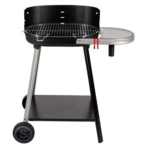 Barbecue à Charbon De Bois Avec Tablette Intégrée - 85x54x89 Cm - Noir