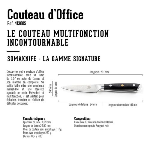 Couteau De Bureau 3.5 Pouces, Gamme Signature