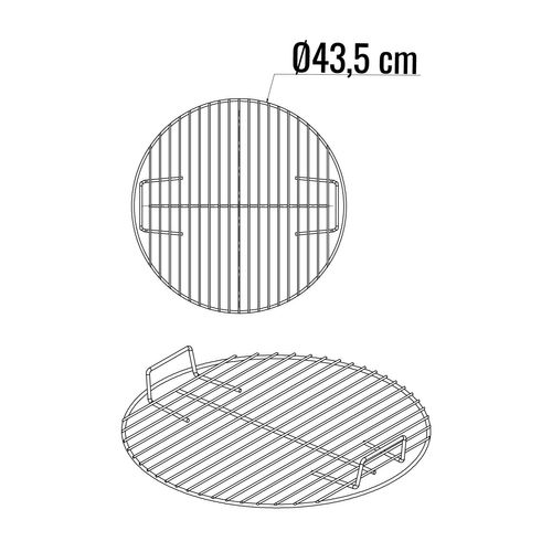 Grille Ronde 43,5 Cm Pour Barbecue