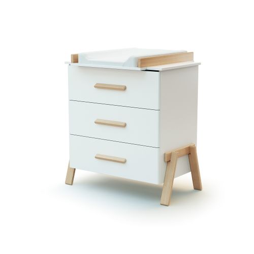 Chambre Bébé Lit, Commode à Langer 3 Tiroirs + Armoire En Bois