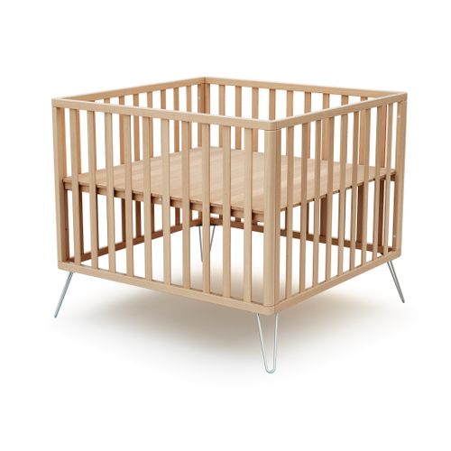 Parc Bébé En Bois Only Hêtre Et Acier 100 X 100 Cm