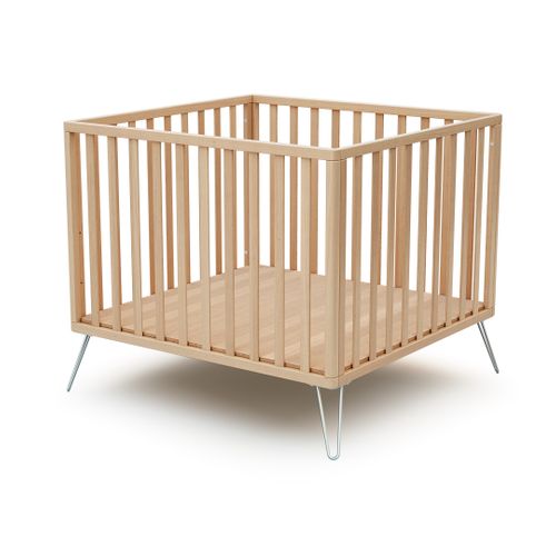 Parc Bébé En Bois Only Hêtre Et Acier 100 X 100 Cm