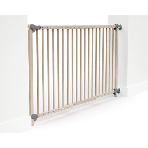 Barrière De Sécurité Bébé Extensible En Bois Hêtre Brut 150 Cm Lokee