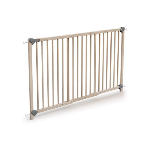 Barrière De Sécurité Bébé Extensible En Bois Hêtre Brut 150 Cm Lokee