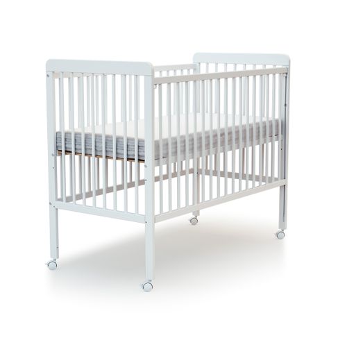 Lit Bébé Coulissant En Bois Essentiel Blanc 60 X 120 Cm