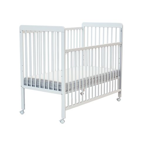 Lit Bébé Coulissant En Bois Essentiel Blanc 60 X 120 Cm