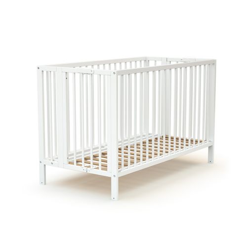 Lit Bébé Pliant En Bois Essentiel Blanc 60 X 120 Cm