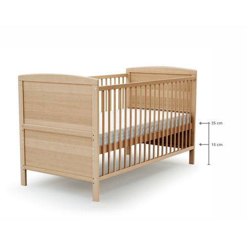 Lit Bébé Évolutif En Bois Essentiel Hêtre Verni 70 X 140 Cm