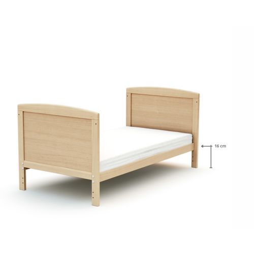 Lit Bébé Évolutif En Bois Avec Matelas En Bois Essentiel Hêtre Verni