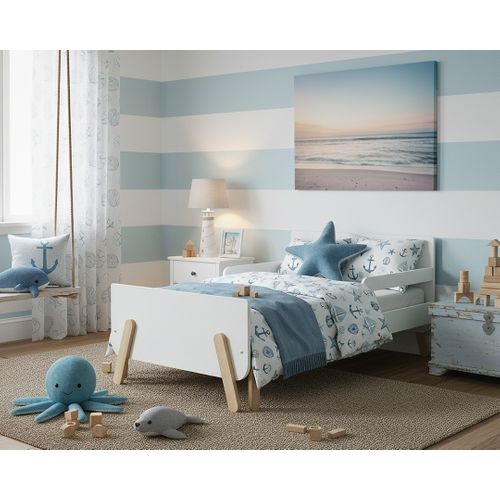 Lit Enfant Extensible En Bois 80x140-165-190 Pirate - Blanc