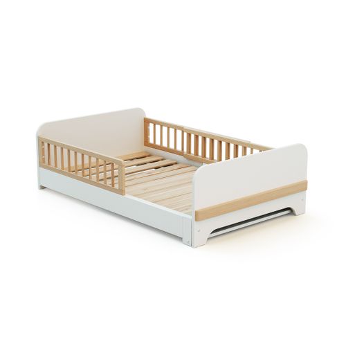 Lit Au Sol Enfant Extensible En Bois 80x140-165-190 Carrousel - Blanc