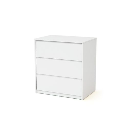Commode Bébé 3 Tiroirs Avec Plan à Langer En Bois 50 Cm Uno - Blanc