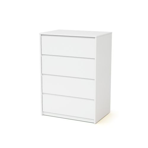 Commode Bébé 4 Tiroirs En Bois Uno - Blanc