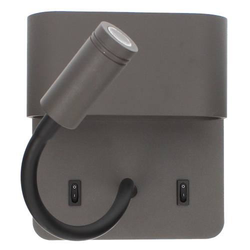 Applique Sorya 5w/2700k/350lm/anthracite +liseuse 3w/210lm