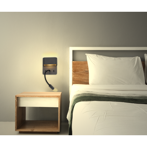 Applique Sorya 5w/2700k/350lm/anthracite +liseuse 3w/210lm