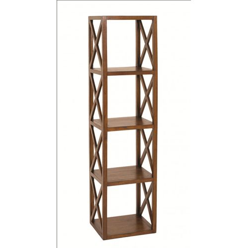 Eden - Étagère Marron 4 Cases 40 Cm Croisillons Bois Mindi