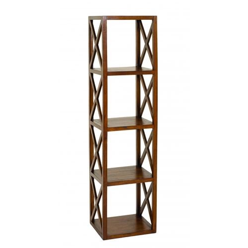 Eden - Étagère Marron 4 Cases 40 Cm Croisillons Bois Mindi