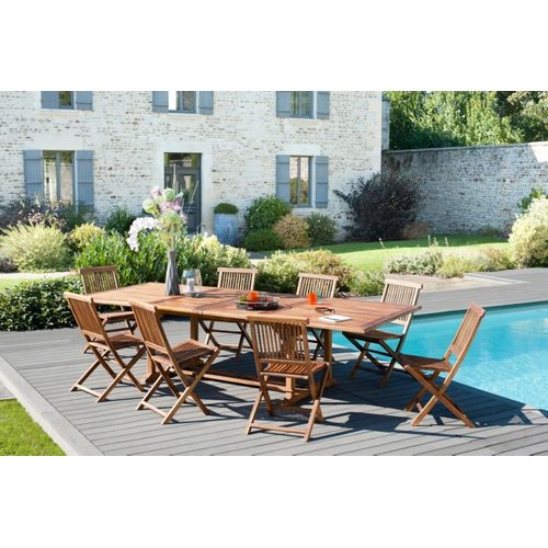 Maeva - Ensemble De 2 Chaises De Jardin Java En Bois Teck Huilé