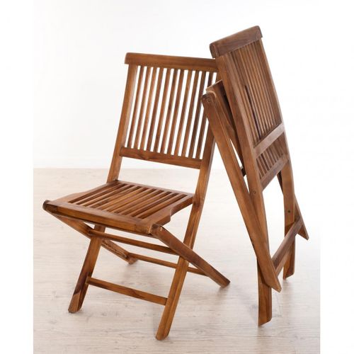 Maeva - Ensemble De 2 Chaises De Jardin Java En Bois Teck Huilé