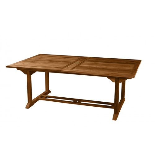 Hanna - Salon De Jardin En Bois Teck 10/12 Pers - 1 Table Rectangulaire Extensible 200/300*120 Cm E