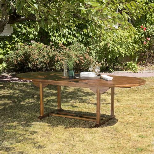 Maeva - Table De Jardin 8/10 Pers. Table Ext. 180/240cm Bois Teck Huilé