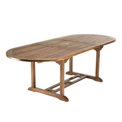 Maeva - Table De Jardin 8/10 Pers. Table Ext. 180/240cm Bois Teck Huilé