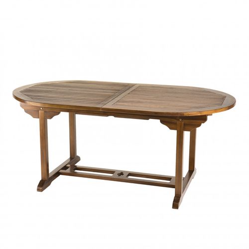 Hanna - Salon De Jardin En Bois Teck Huilé 8/10 Personnes - 1 Table Ovale Extensible 180/240*100 Cm