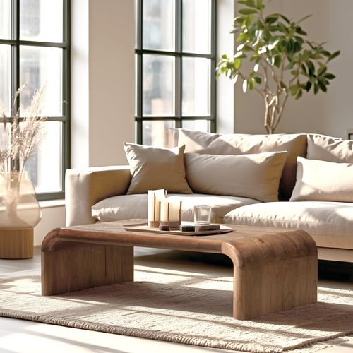 Romy - Table Basse Épurée En Bois De Mindi