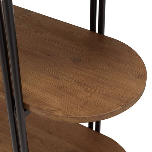 Alida - Étagère 4 Niveaux Open Space En Teck Recyclé Coins Arrondis