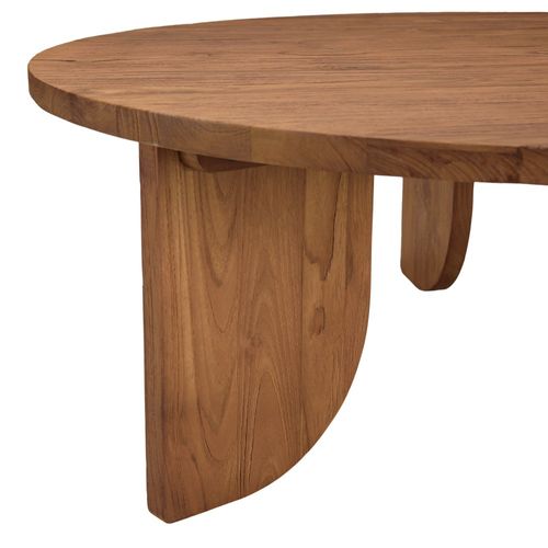 Sixtine - Table Basse Ronde 100x100cm En Bois De Teck Recyclé
