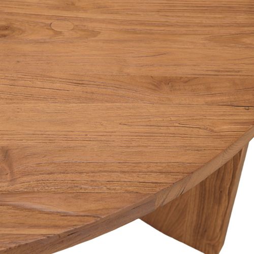 Sixtine - Table Basse Ronde 100x100cm En Bois De Teck Recyclé